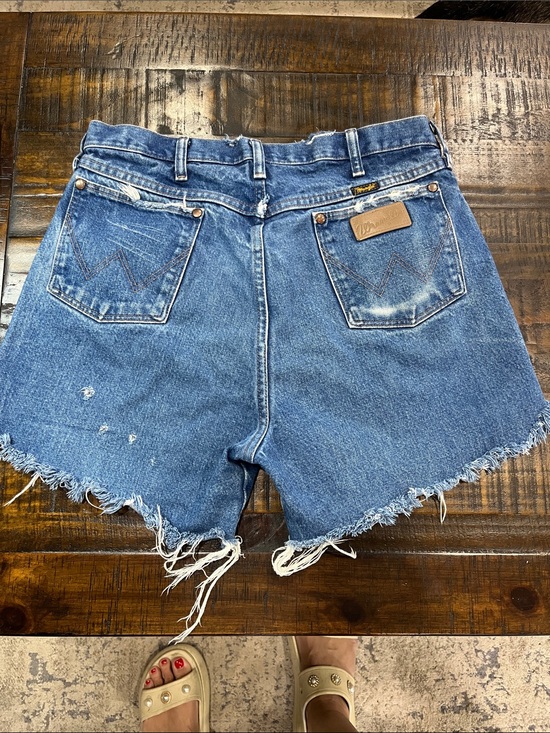Wrangler Pants - Wrangler Blue Distressed Denim Cutoff Shorts